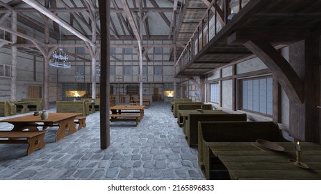 3D Rendering Of The Mess Hall