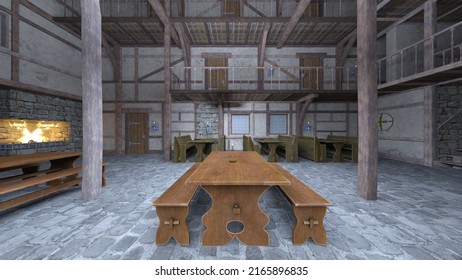 3D Rendering Of The Mess Hall