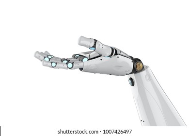 3d rendering metal cyborg arm isolated on white - Shutterstock ID 1007426497