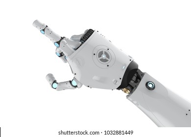 3d rendering metal cyborg arm isolated on white - Shutterstock ID 1032881449