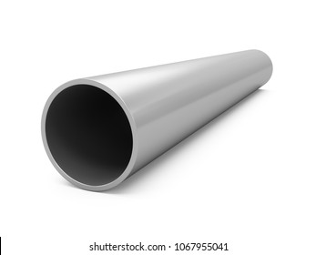 3D Rendering Metal Pipe Isolated On White