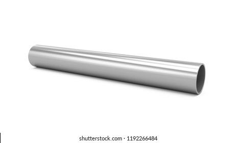 3D Rendering Metal Pipe Isolated On White