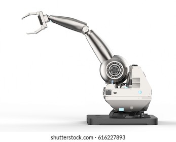 3d Rendering Metal Robotic Arm On Stock Illustration 616227893 ...