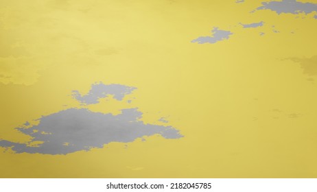 3D rendering. Metal texture with yellow spots. Stains of gray and yellow paint. Gray and yellow abstract background. Yellow background paper texture abstract. Texture-colored cement as the background