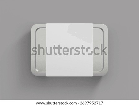 3D Rendering Metallic Box Tin Mockup