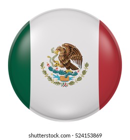 3d Rendering Of Mexico Flag On A Button