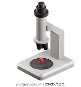 3d rendering microscope education icon