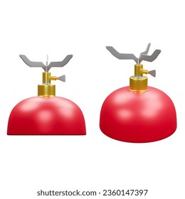 3D rendering of mini gas stove, portable camping stove, light weight gear for camper, camping or hiking equipment