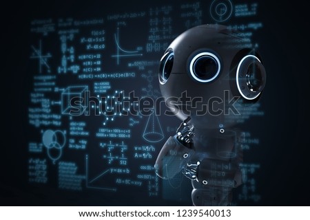 3d rendering mini robot learning or solving problems