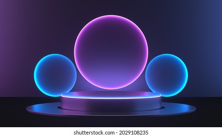 3d rendering Minimal background, Empty space with podium for product display
