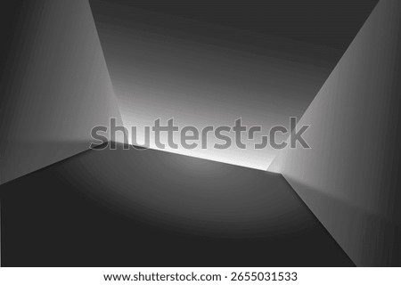 3d rendering of minimal blank dark space interior background, sharp light and shade from corner, for elegant ad design concept display, futuristic show scene, product presentation, or stage mockup. 