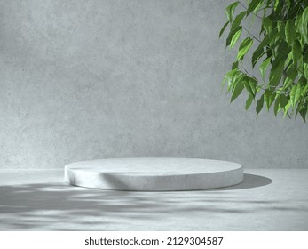 3d Rendering Minimal Mockup Concrete Podium Display, Wall Cement Abstract Background
