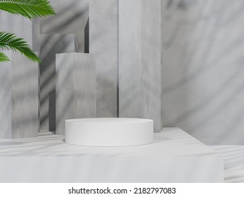 3d rendering Minimal product display on concrete background. podium. Concept scene stage showcase for new product, promotion sale, banner, presentation, cosmetic