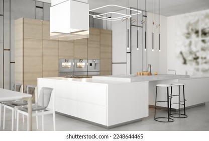 3d rendering minimalist interior design