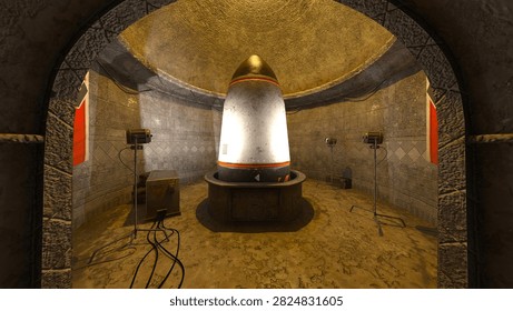 3D rendering of the missile launch site