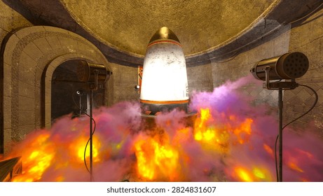 3D rendering of the missile launch site