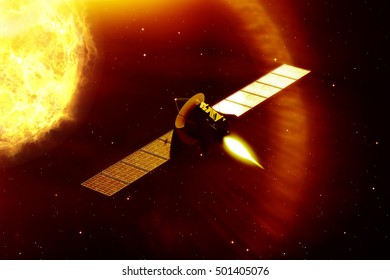 3d rendering of a mission to the sun