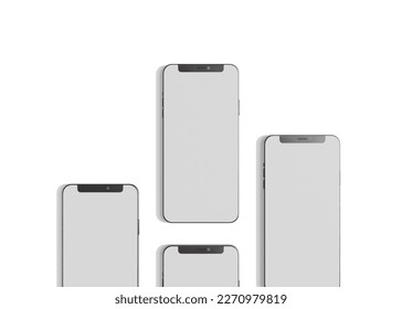3D rendering mobile phone screen mockup 