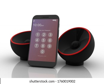3d rendering mobile phone with speaker
