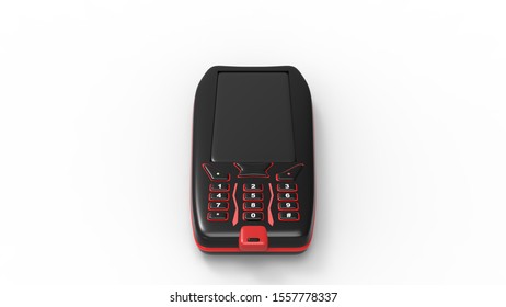 3d rendering of a mobile telephone isolated in white background