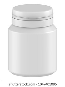 3D rendering Mock up plastic jar with cap, Packaging template on white background