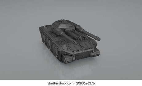 3d Rendering Model Of A Battle Tank
