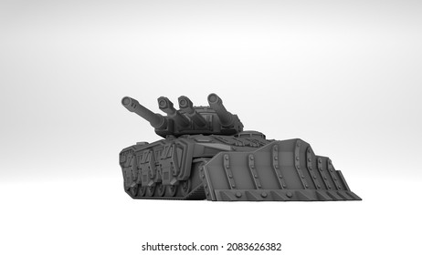 3d Rendering Model Of A Battle Tank
