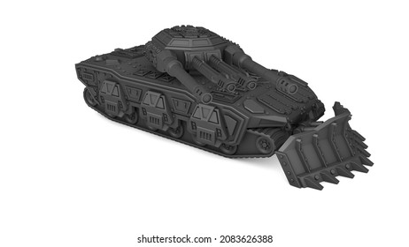 3d Rendering Model Of A Battle Tank
