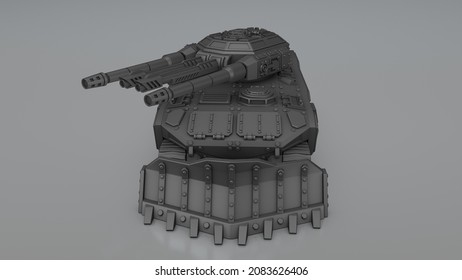 3d Rendering Model Of A Battle Tank
