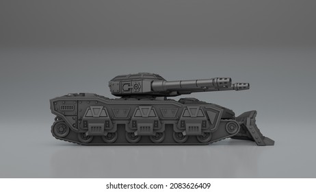 3d Rendering Model Of A Battle Tank
