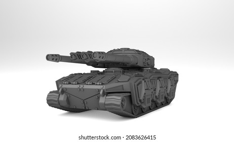 3d Rendering Model Of A Battle Tank
