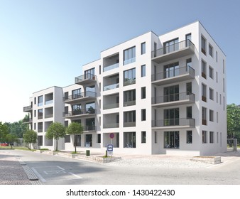 3d Rendering Of A Modern Apartment Building