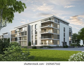 3d rendering of a modern apartment building