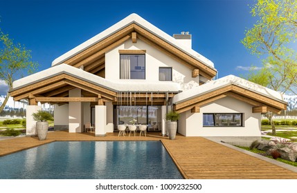 Chalet Luxe Neige Images Stock Photos Vectors Shutterstock