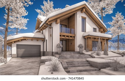 Chalet Luxe Neige Images Stock Photos Vectors Shutterstock