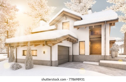 Chalet Luxe Neige Images Stock Photos Vectors Shutterstock