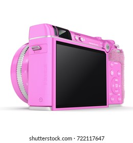 3d rendering modern digital camera on a white background