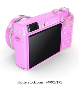 3d rendering modern digital camera on a white background