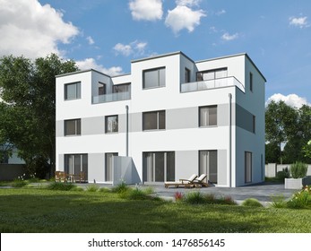 3d Rendering Of Modern Duplex House