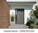 3d rendering of a modern entrance door