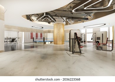 3d rendering modern loft gym and fitness  - Powered by Shutterstock