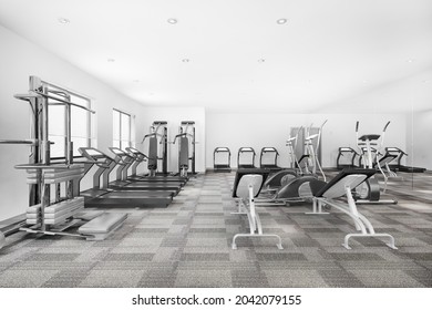 3d rendering modern loft gym and fitness 