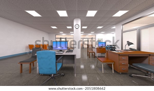 3d Rendering Modern Office Building Stock Illustration 2051808662 ...