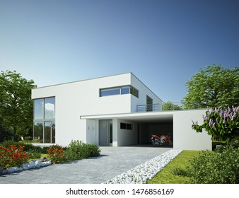 3d Rendering Of A Modern Villa