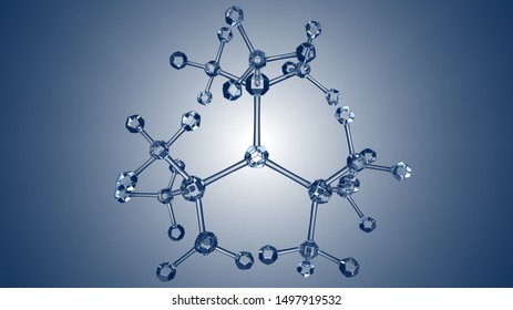 3d Rendering Molecular Structure Microcrystalline Molecular Stock ...