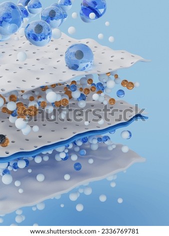 3D rendering molecular structure penetration