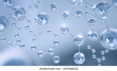 3d rendering of molecule or atom,Abstract structure science background. - Shutterstock ID 1879446553