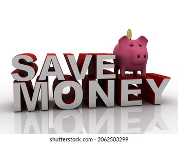 3d rendering money saving concept