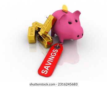 3d rendering money saving concept