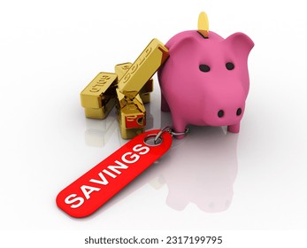 3d rendering money saving concept